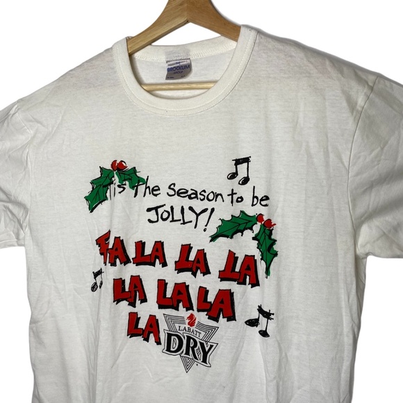 Vintage 1990 Labatt Dry Beer Christmas Shirt 90s - Picture 2 of 13
